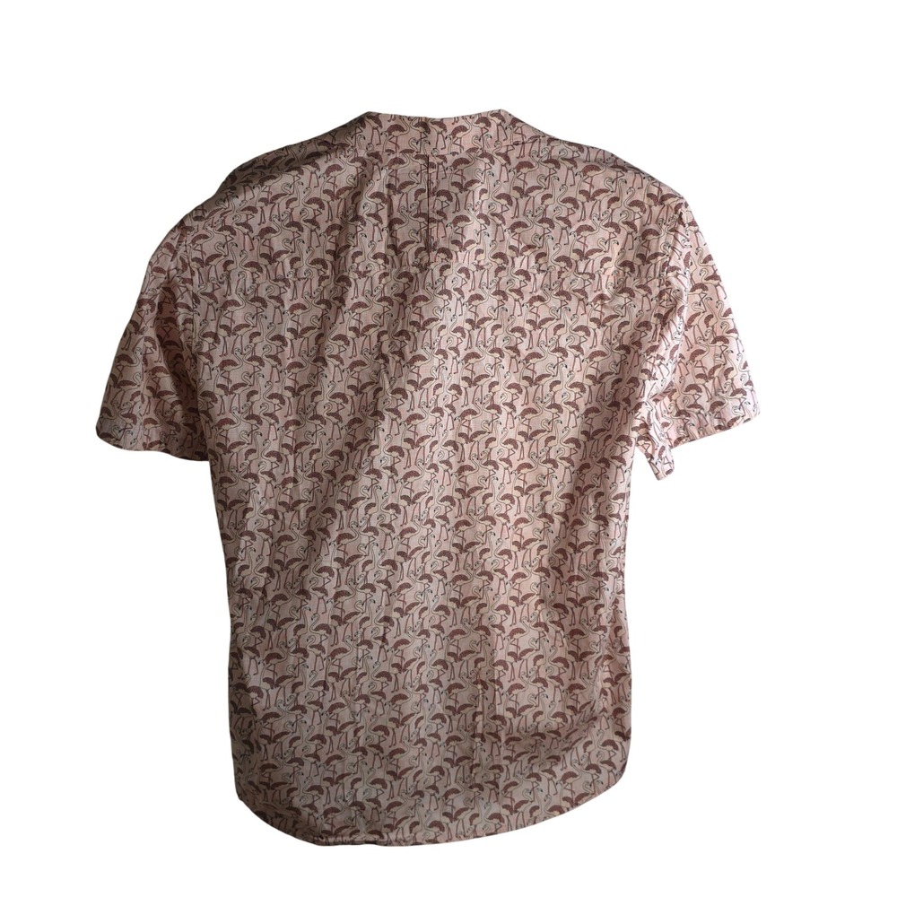 Johnston & Murphy Men's L Flamingo Print Short Sleeve Button Down Shirt Vacation - Picture 7 of 7